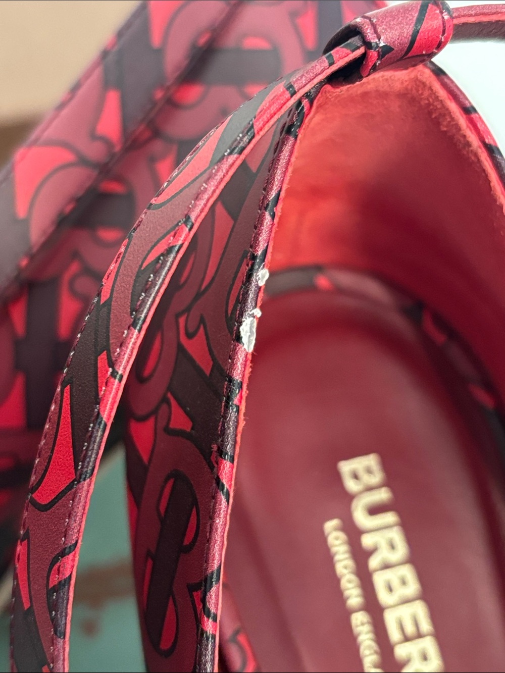 Burberry Red Logo Ankle-Strap Pumps - Women's High Heel - Picture 6 of 15